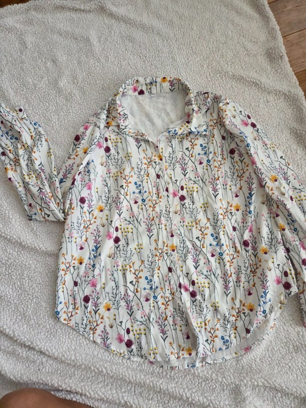 Women's Floral Wildflower Button Front Blouse XXL Cottagecore